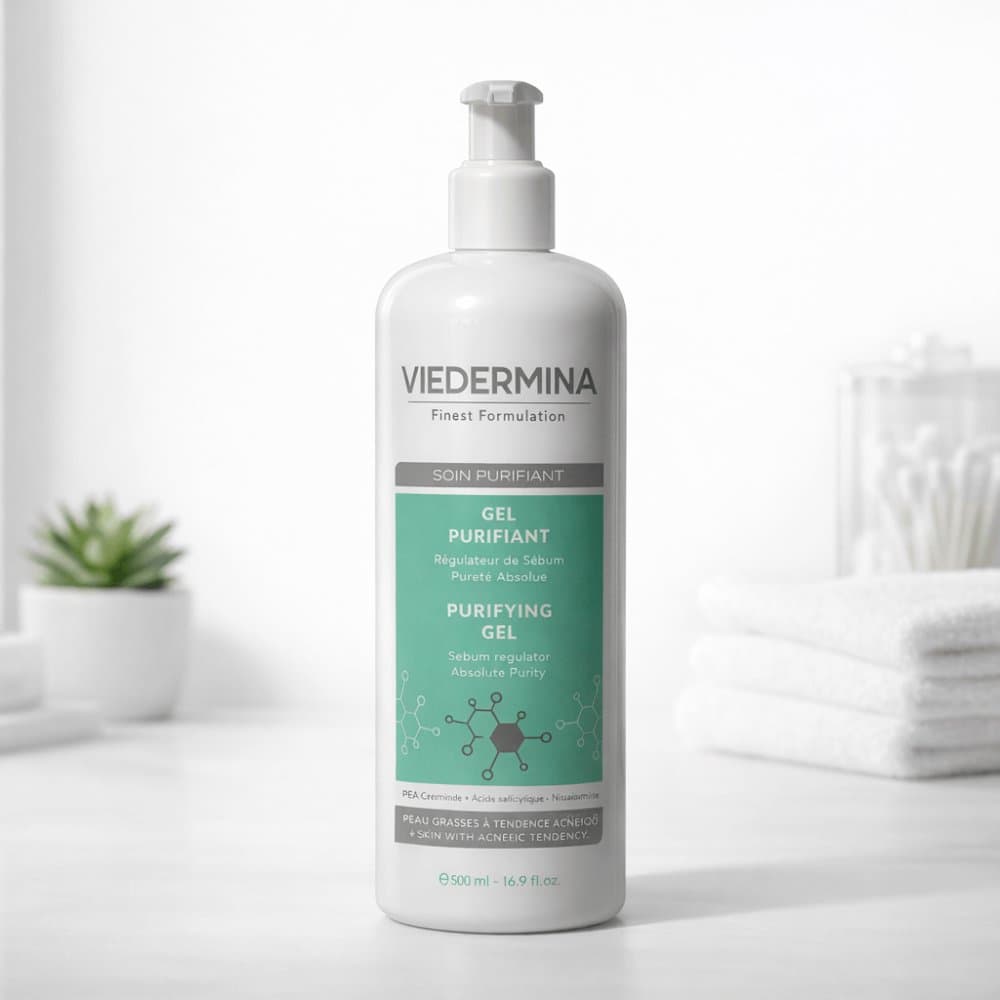 Gel Purifiant Viedermina — Peaux grasses à tendance acnéique, 500 ml