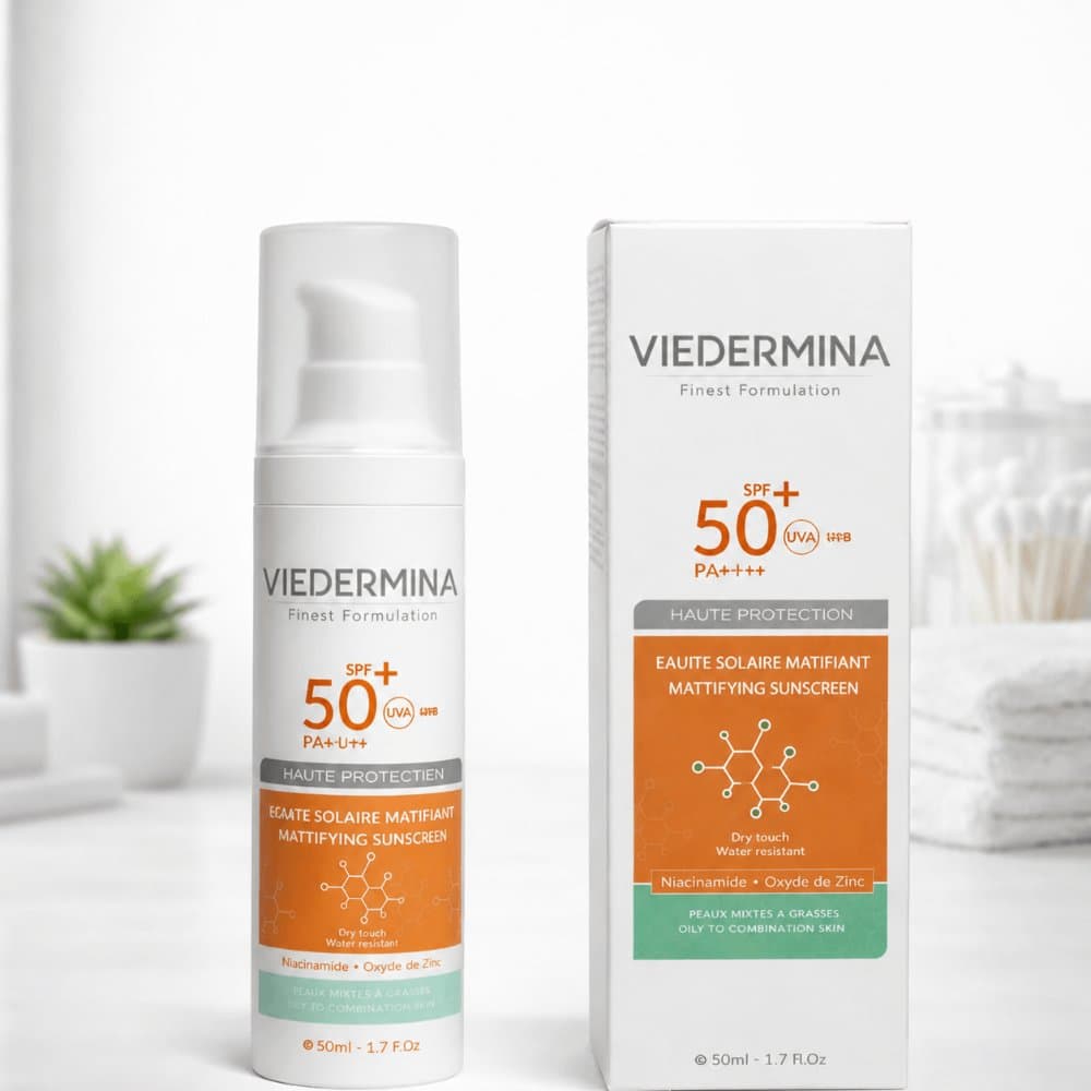 Écran Solaire Matifiant Invisible SPF50+ Viedermina — Peaux mixtes à grasses, 50 ml