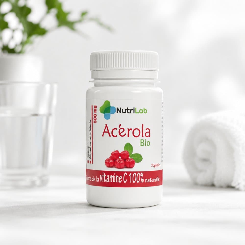 Acérola Bio NutriLab — Vitamine C 100 % naturelle, 30 gélules