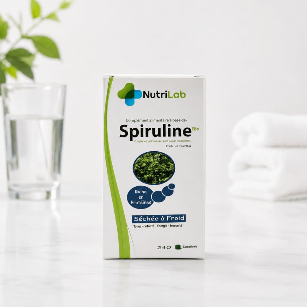 Spiruline Bio NutriLab — Séchée à froid, 240 comprimés