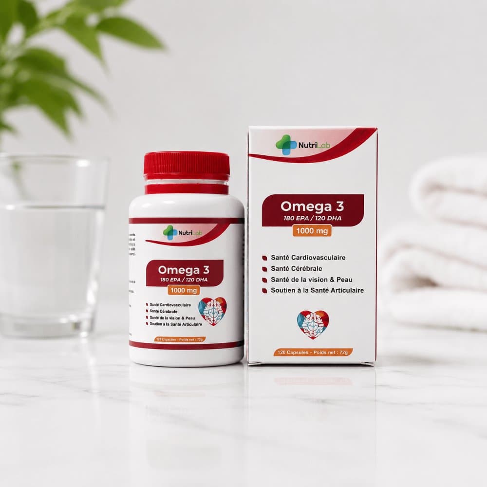 Oméga 3 NutriLab 1000 mg — 180 EPA / 120 DHA, 120 capsules
