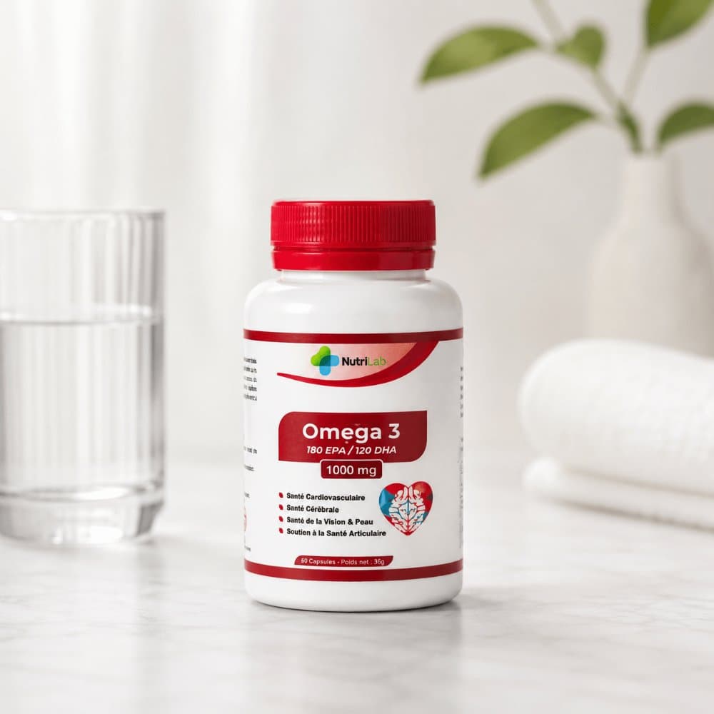 Oméga 3 NutriLab 1000 mg — 180 EPA / 120 DHA, 60 capsules