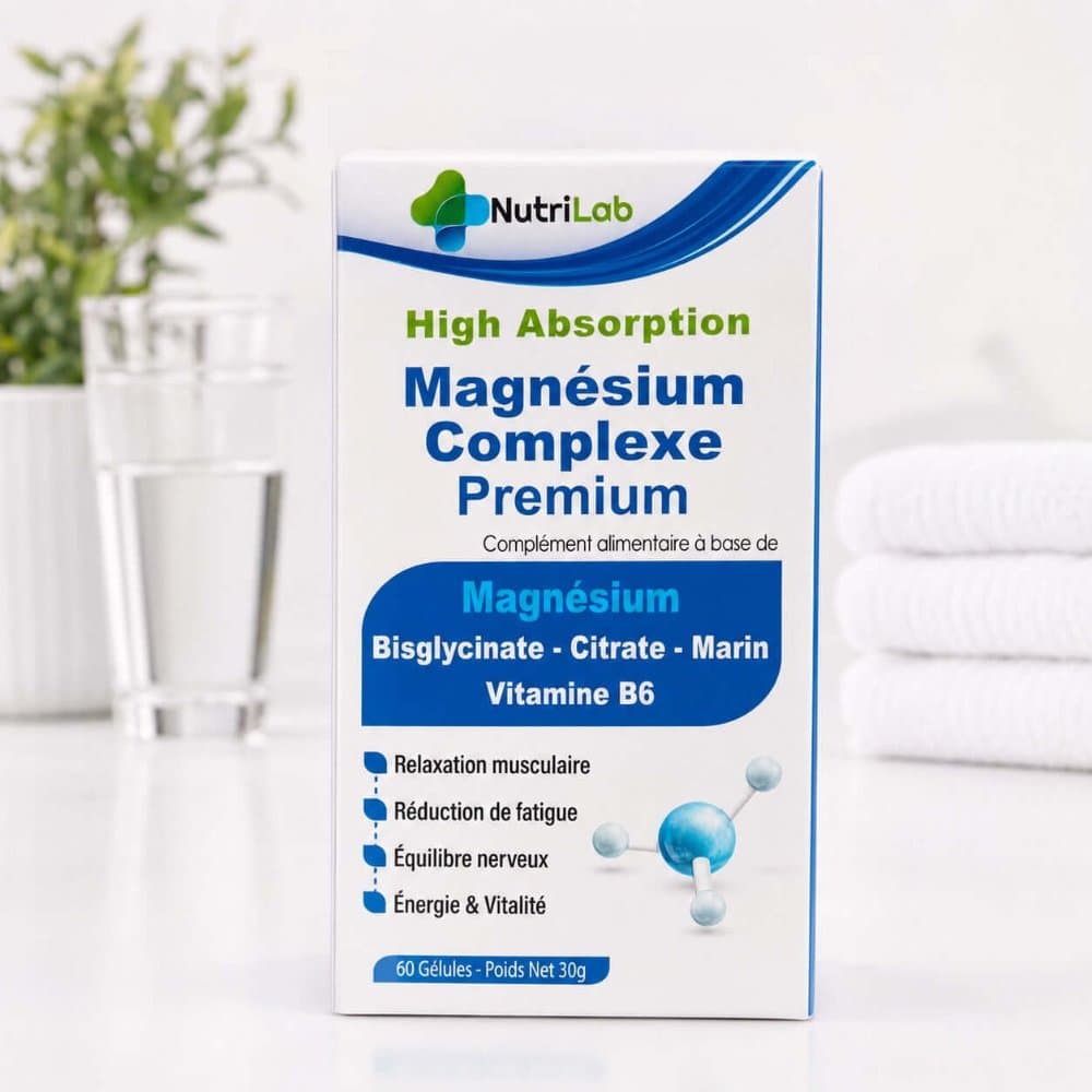 Magnésium Complexe Premium NutriLab — 3 formes + B6, 60 gélules